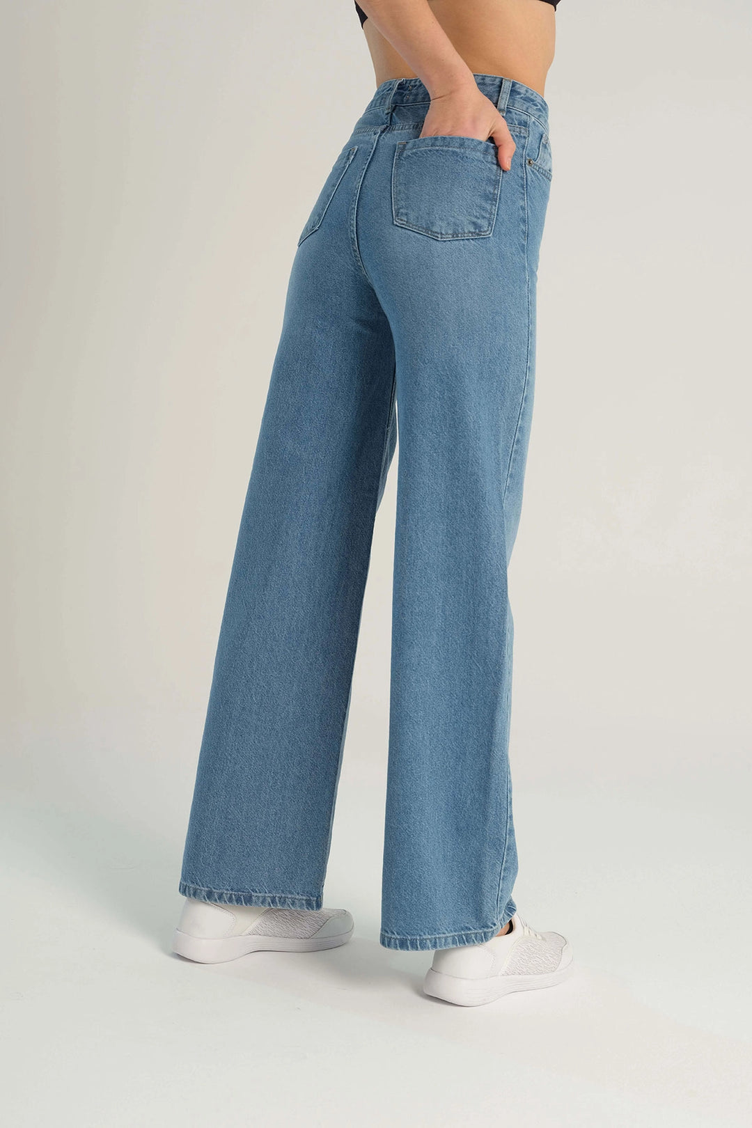 Blue Wide Leg Denim Pants BCBSK-25700-KT0045 - Lexington