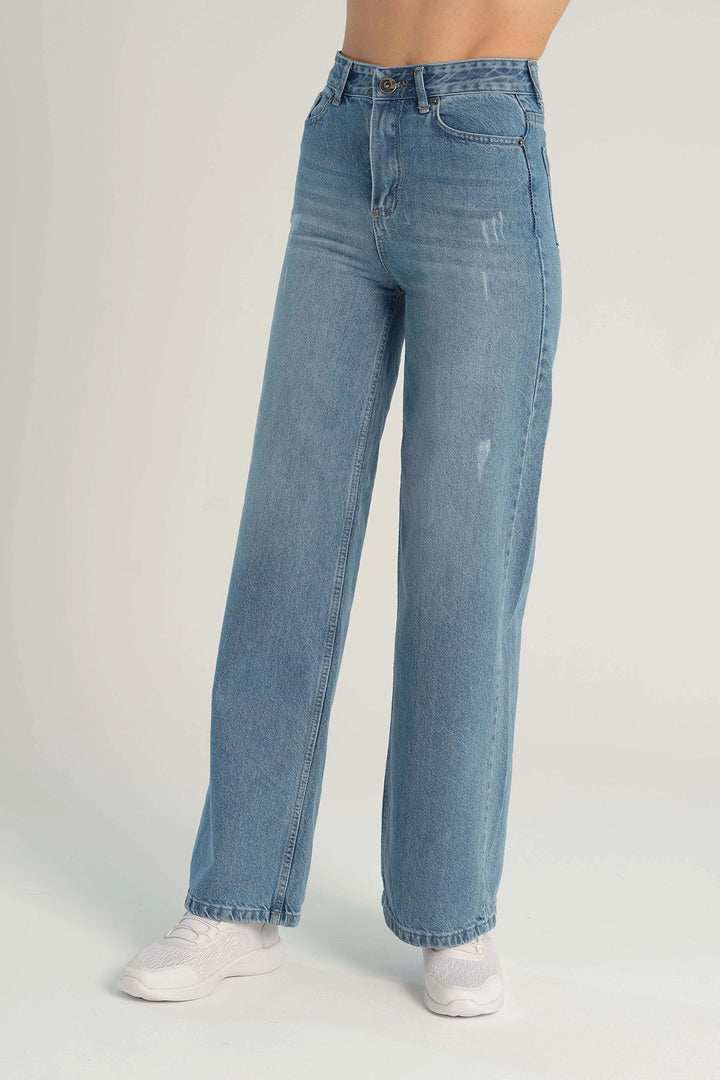 Blue Wide Leg Denim Pants BCBSK-25700-KT0045 - Lexington