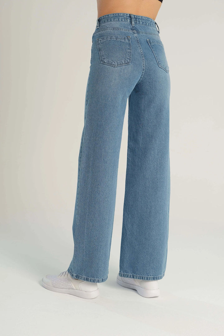 Blue Wide Leg Denim Pants BCBSK-25700-KT0045 - Lexington