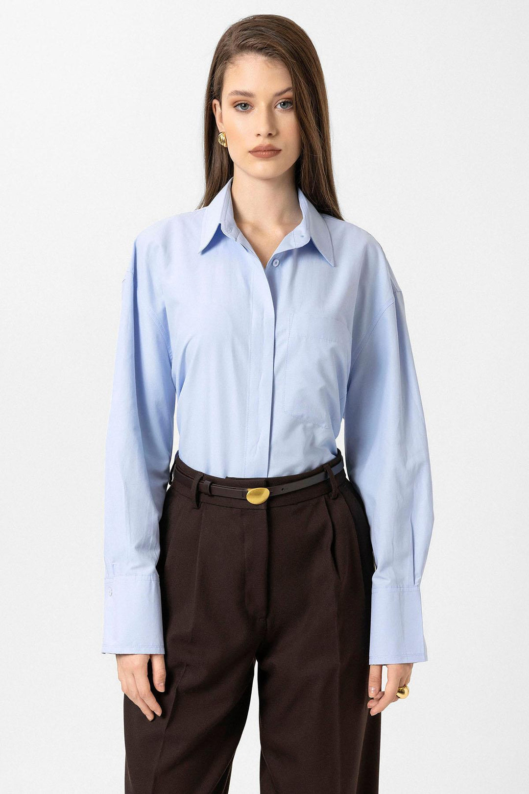 ANT Antioch Blue Woman Basic Poplin Shirt - Wyoming