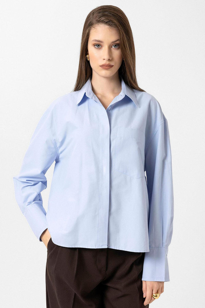 ANT Antioch Blue Woman Basic Poplin Shirt - Wyoming