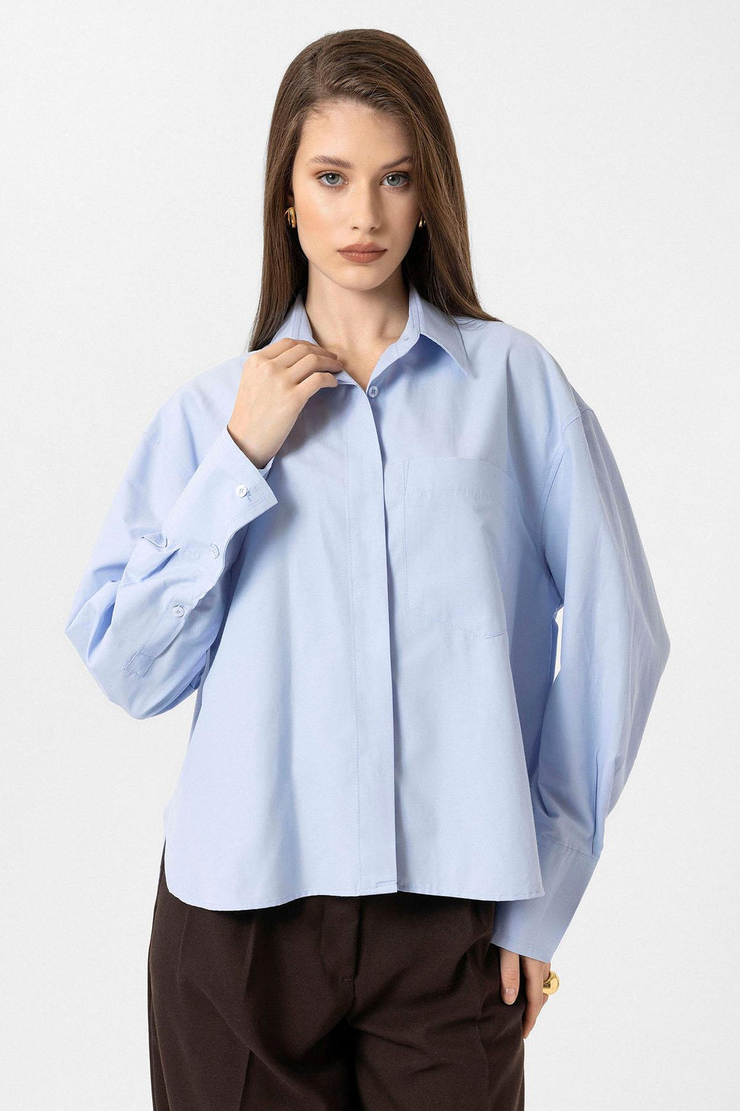 ANT Antioch Blue Woman Basic Poplin Shirt - Wyoming