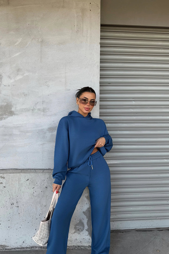 EYY Women Blue Hooded Suit - Newnan