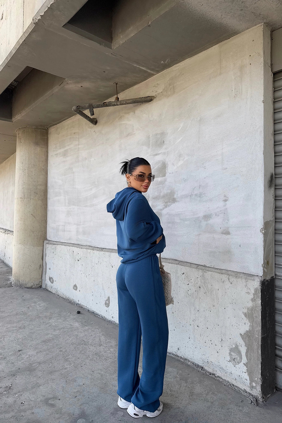 EYY Women Blue Hooded Suit - Newnan
