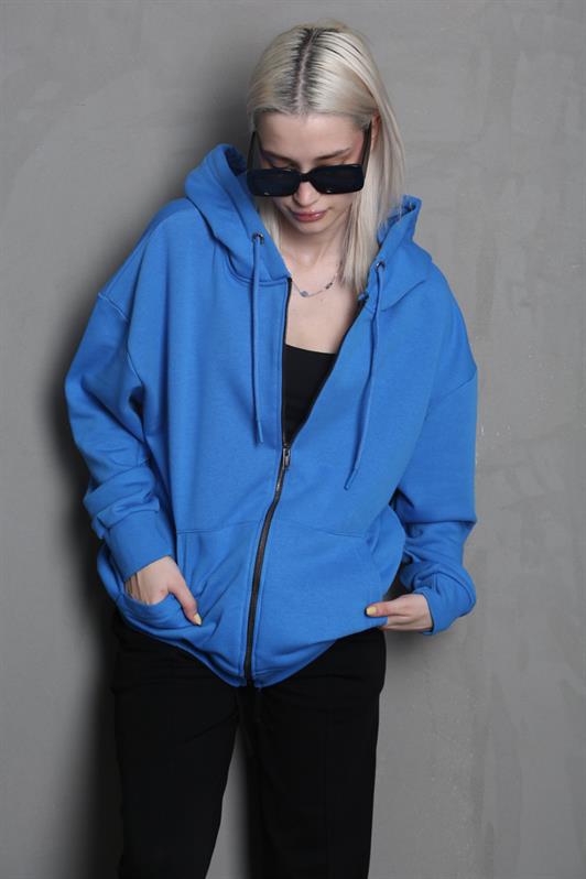 MDX Blue Hooded Basic Sweatshirt MG1900 - Stendal