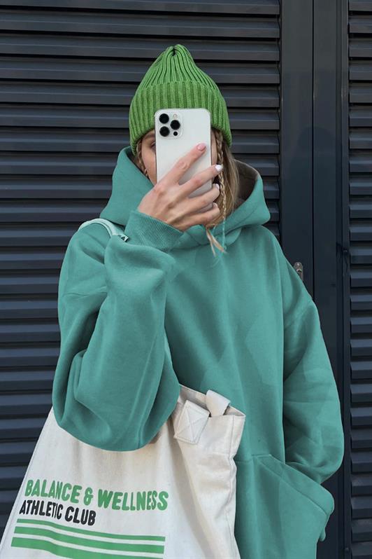 MDX Blue Hooded Oversize Sweatshirt with Pockets MG1566 - San Juan