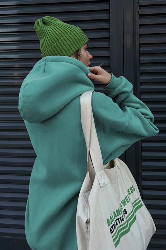 MDX Blue Hooded Oversize Sweatshirt with Pockets MG1566 - San Juan