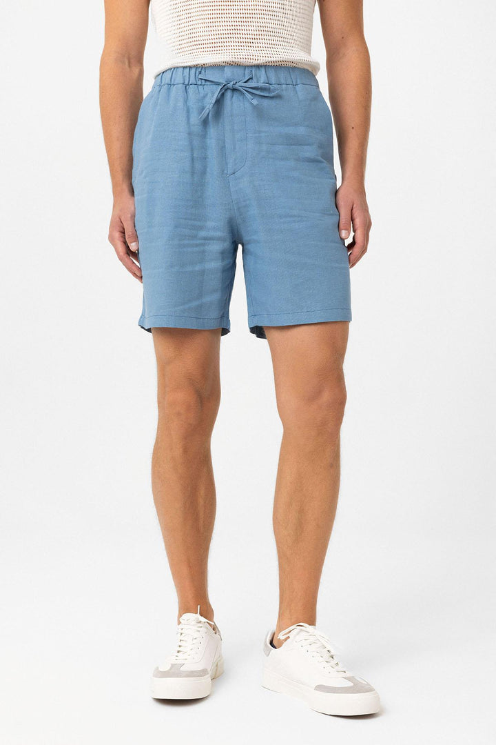 ANT Antioch Blue Linen Blend Men's Shorts - Capannori