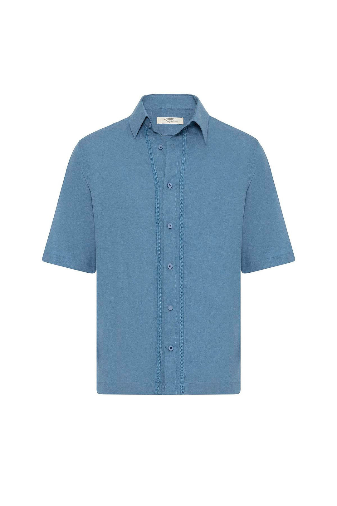 ANT Antioch Blue Cotton Blend Relaxed Fit Men's Shirt - Dachau