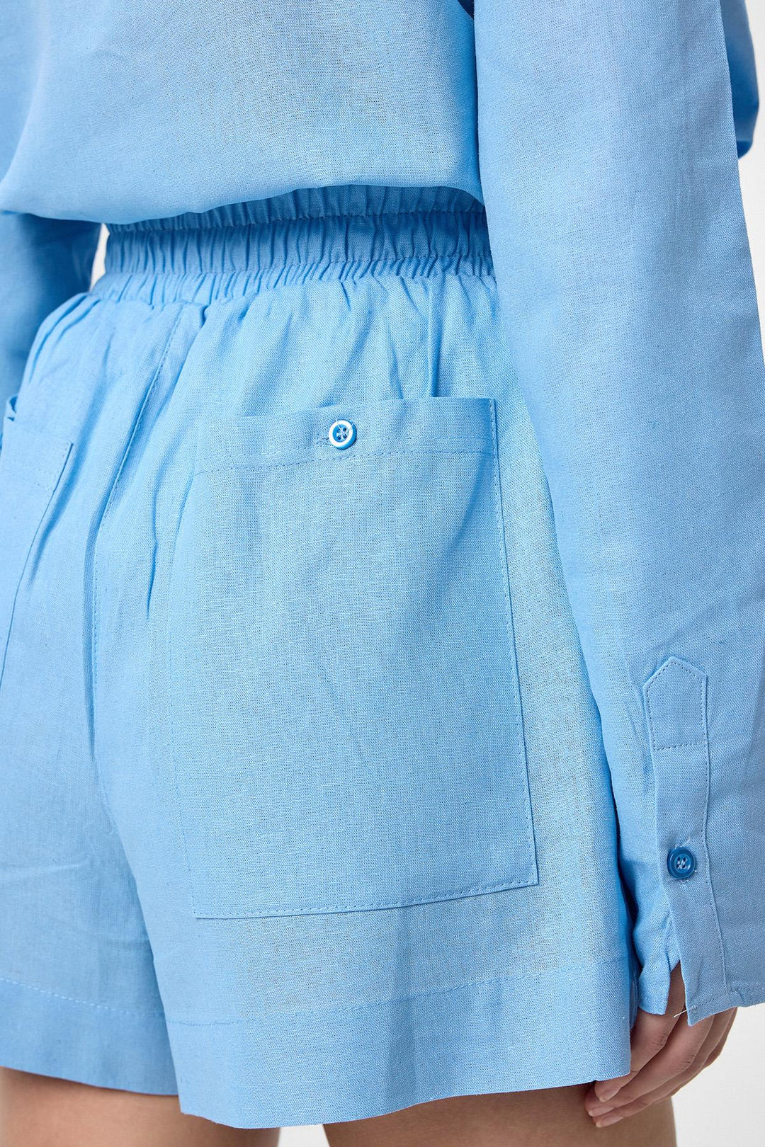 ANT Antioch Blue Linen Shorts-Shirt Women's Set - Tbilisi