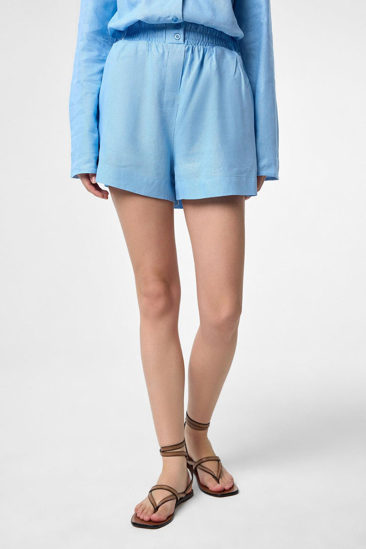 ANT Antioch Blue Linen Shorts-Shirt Women's Set - Tbilisi