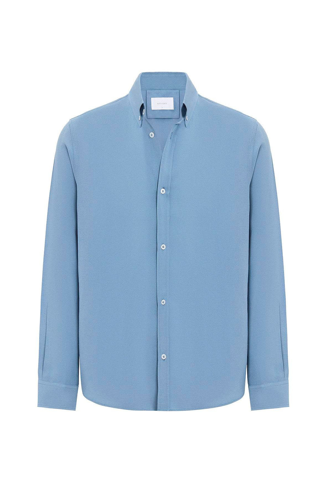 ANT Antioch Blue Cotton Blend Collared Button-Up Men's Shirt - Oregon City