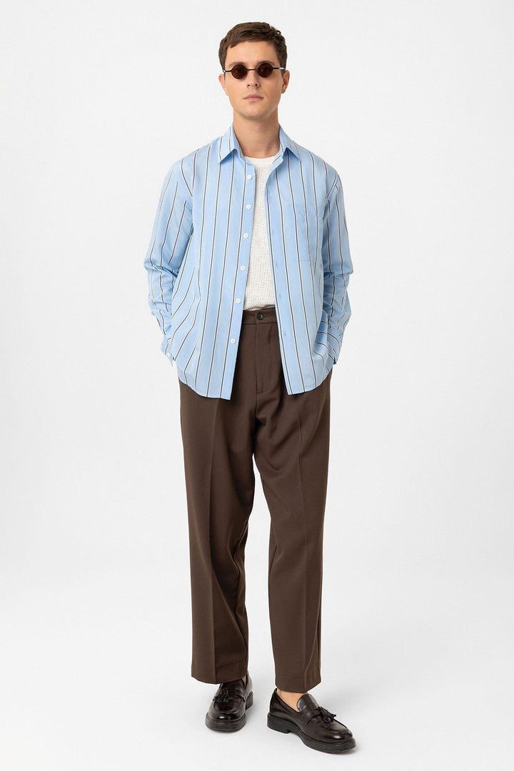 ANT Antioch Blue Contrast Striped Men's Shirt - Sérres