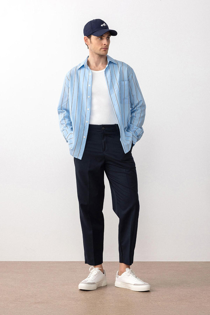 ANT Antioch Blue Contrast Striped Men's Shirt - Sérres