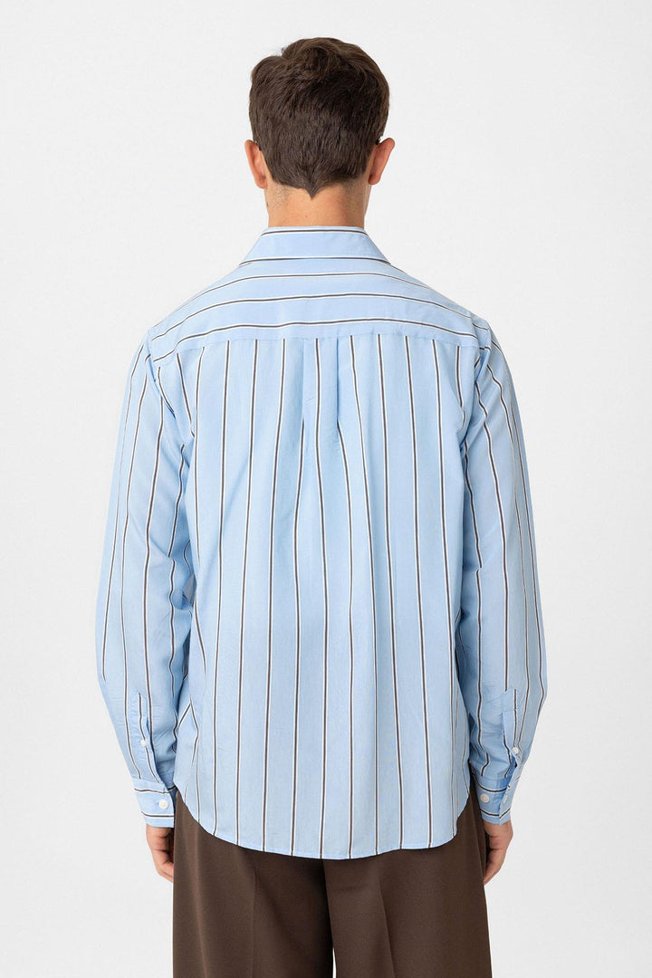 ANT Antioch Blue Contrast Striped Men's Shirt - Sérres