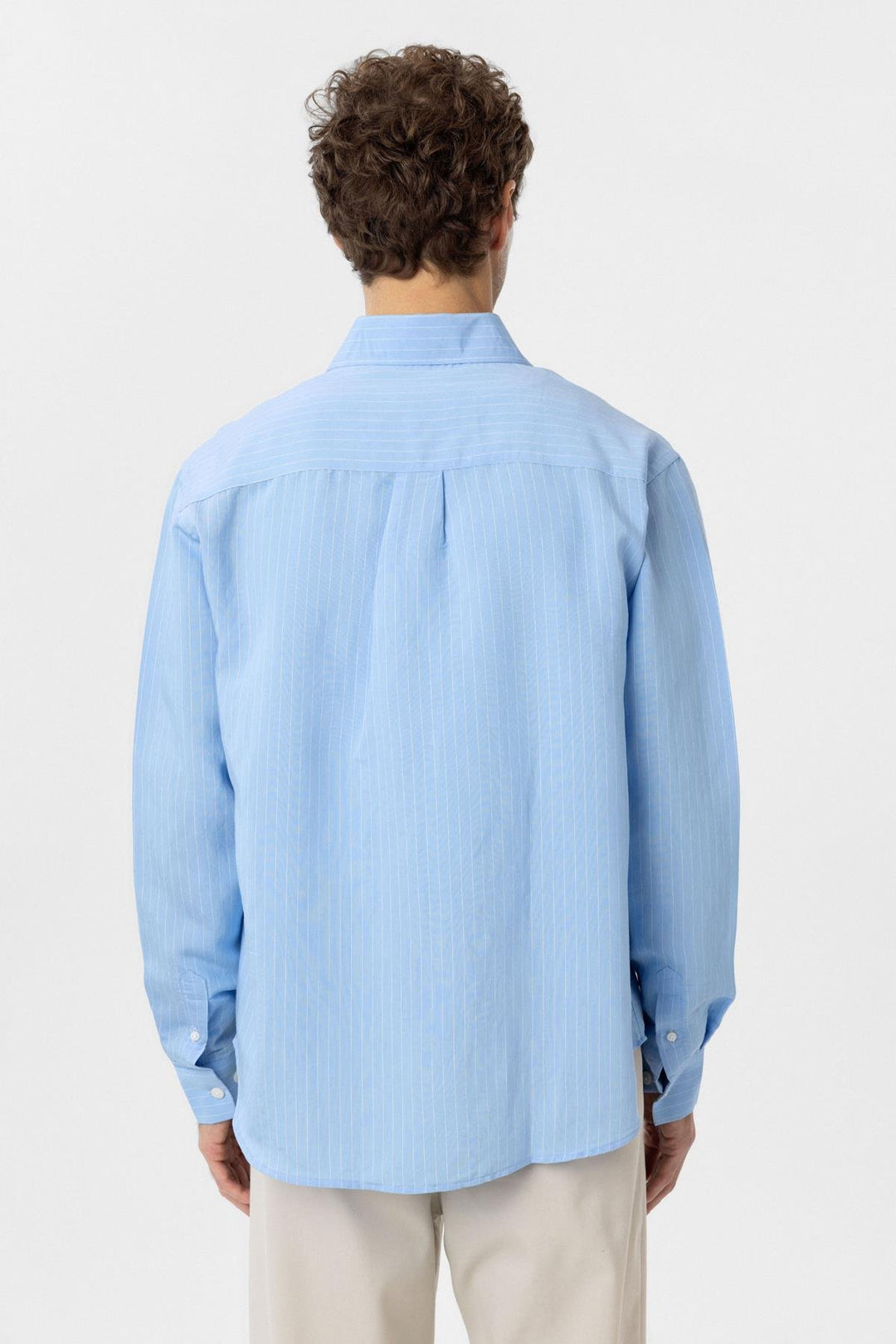 ANT Antioch Blue Modal Fabric Relax Fit Striped Men's Shirt - Yuma