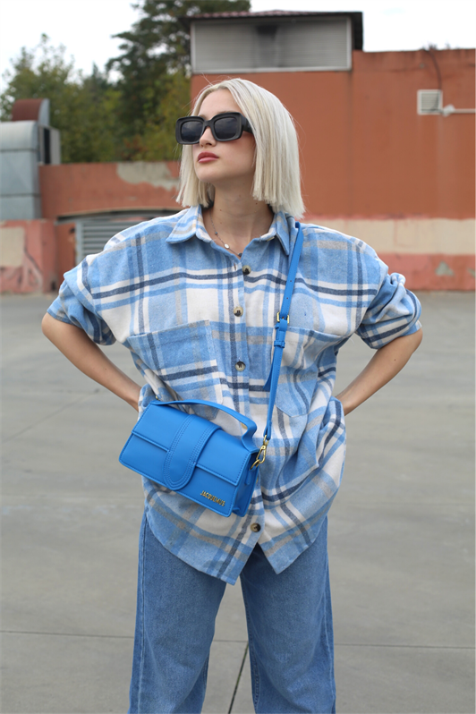 MDX Blue Oversize Women Lumberjack Shirt MG1589 - Holland