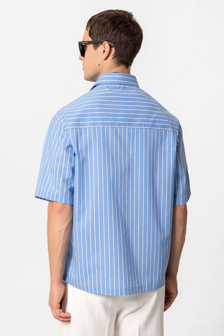 ANT Oversized Short Sleeve Striped Men's Shirt - Athens