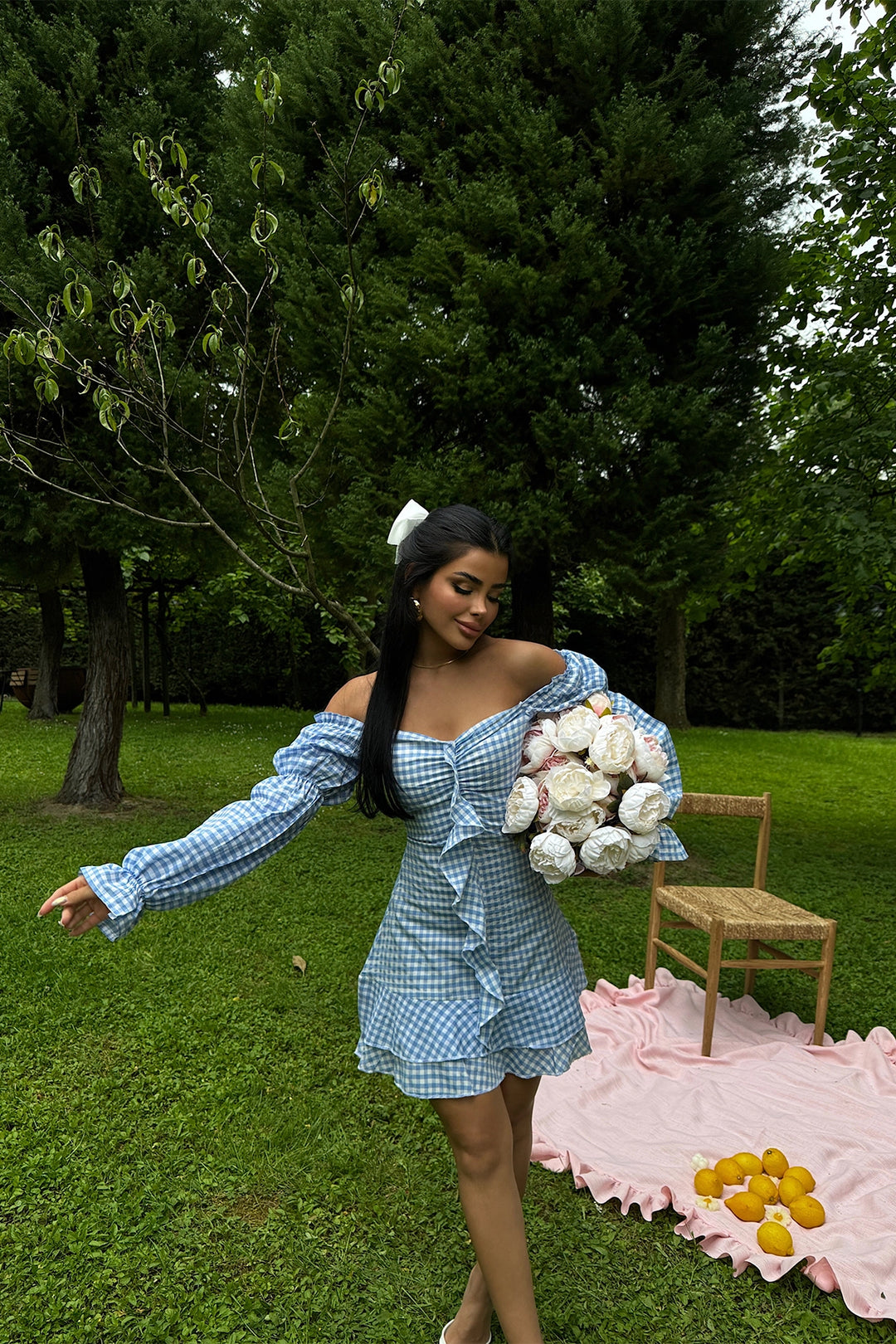 EYY Women Blue Polka Dot Mini Dress - Pomona