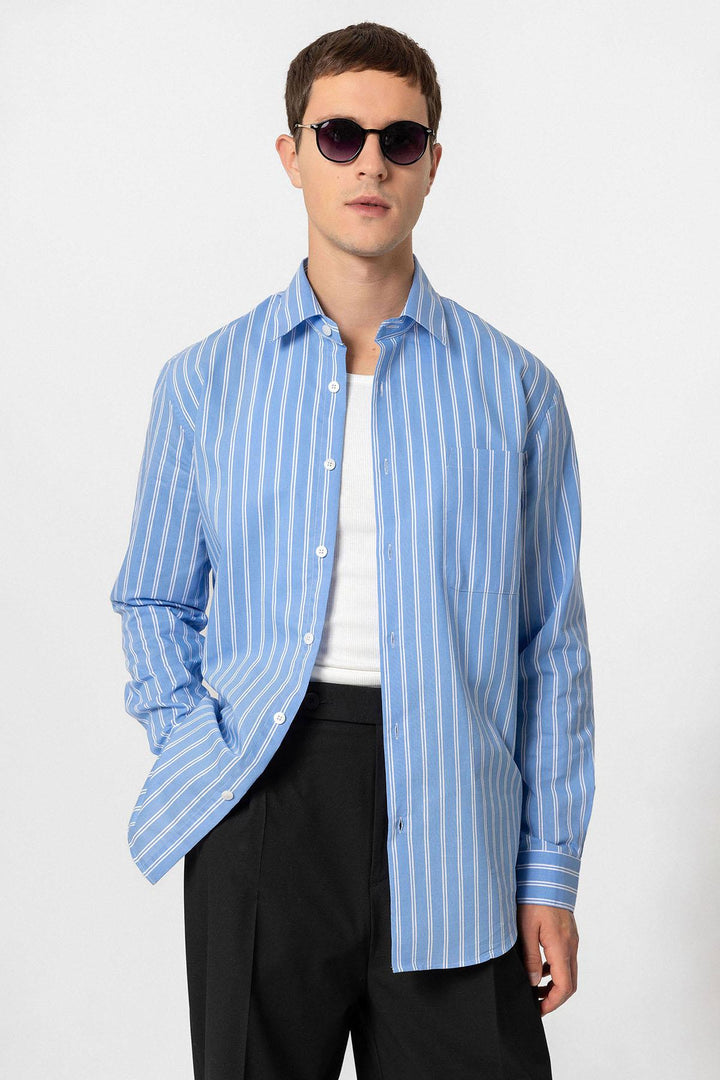 ANT Regular Fit Long Sleeve Striped Men's Shirt - Logan