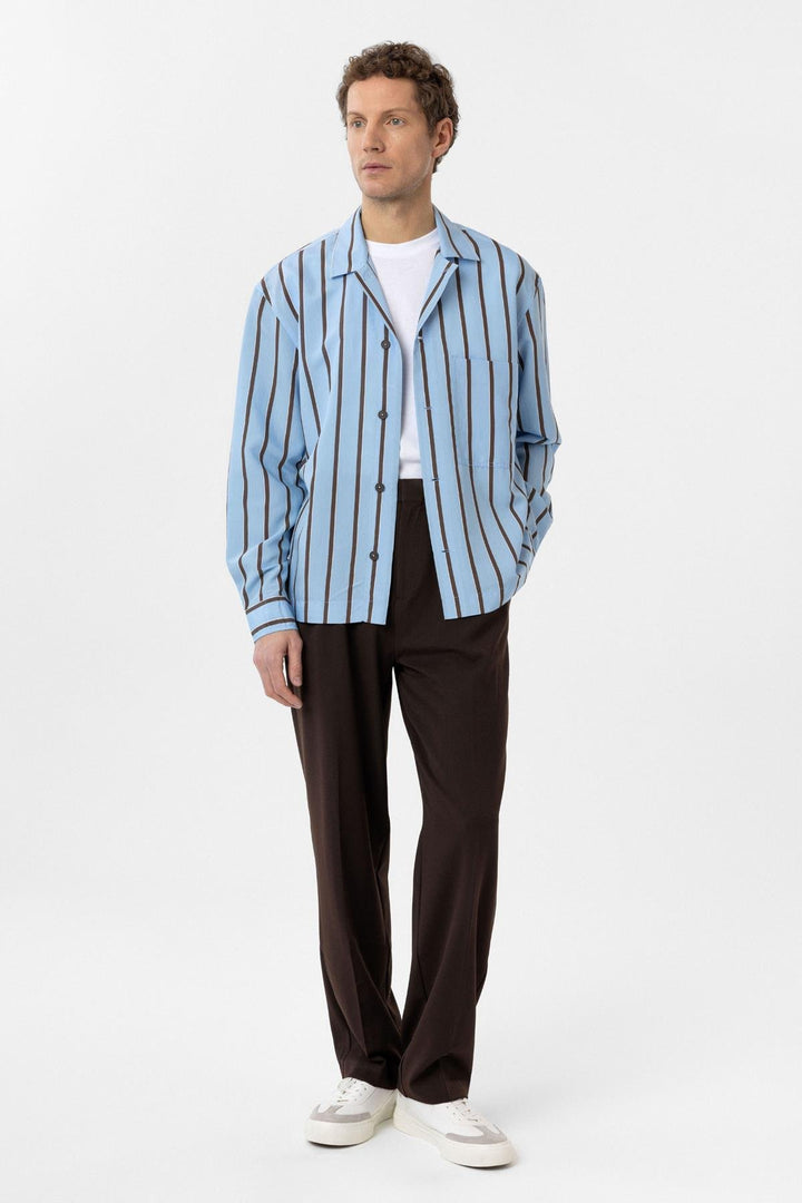 ANT Antioch Blue Relax Fit Striped Men's Shirt - Almelo