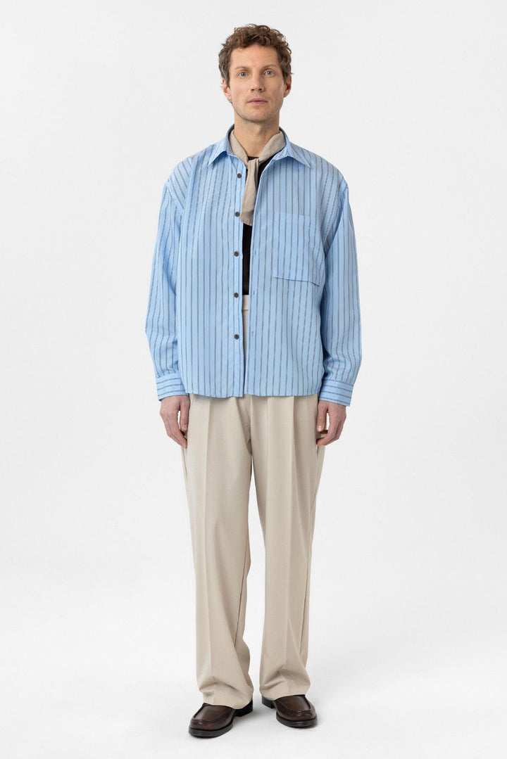 ANT Antioch Blue Relax Fit Striped Men's Shirt - Lecco