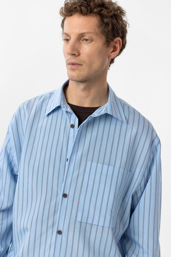 ANT Antioch Blue Relax Fit Striped Men's Shirt - Lecco