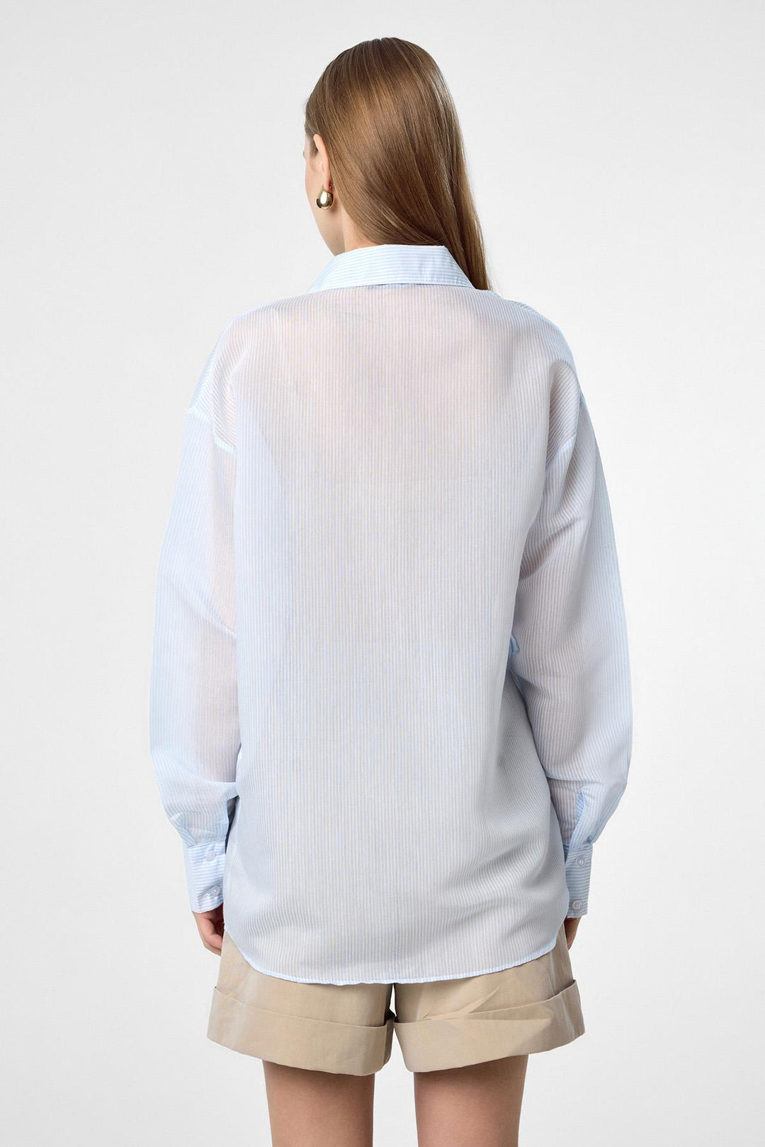 ANT Antioch Blue Relax Fit Striped Long Sleeve Women's Shirt - Campi Bisenzio