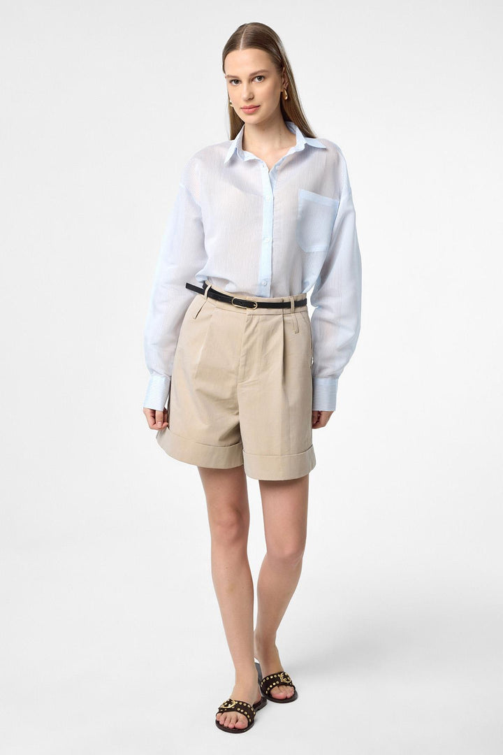 ANT Antioch Blue Relax Fit Striped Long Sleeve Women's Shirt - Campi Bisenzio