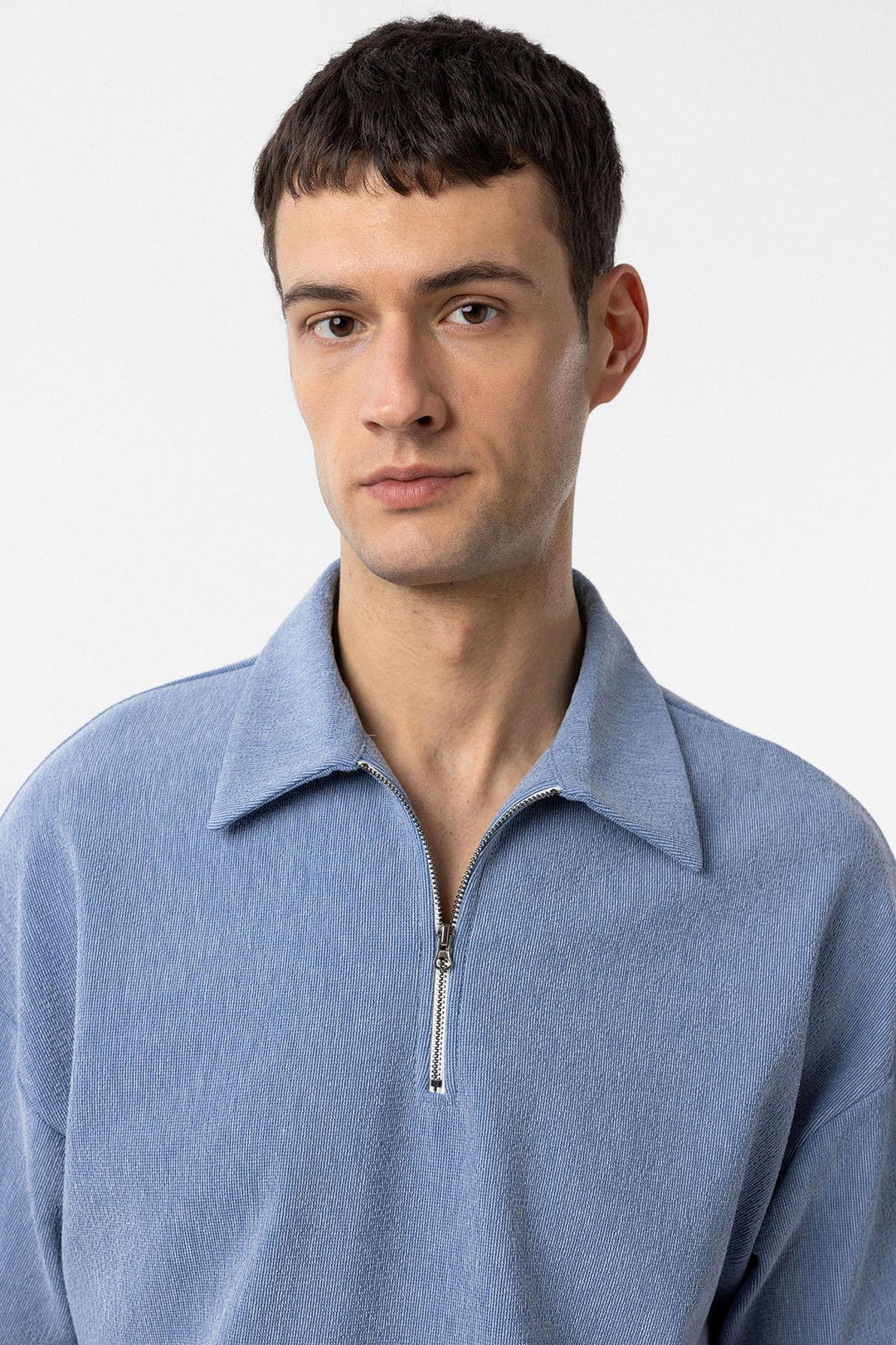 ANT Antioch Mavi Relax Fit Fermuarlı Polo Yaka Erkek T-Shirt - Murfreesboro