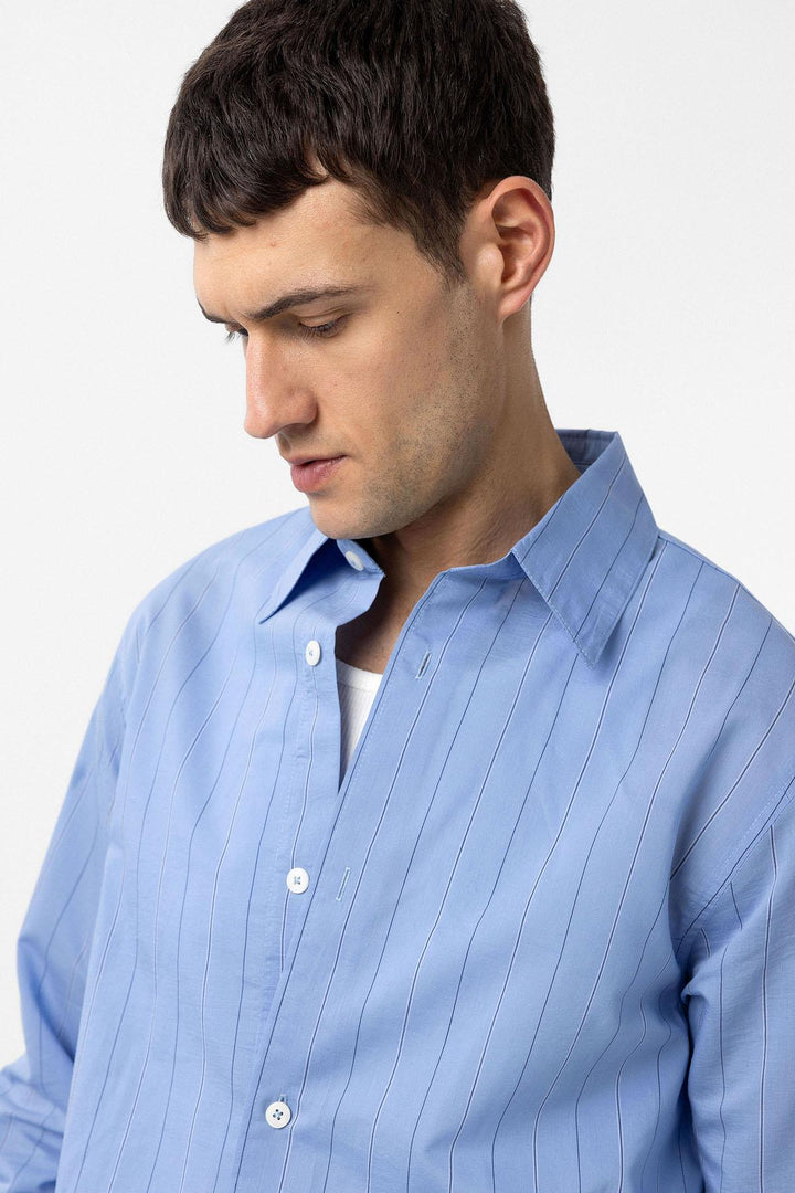 ANT Antioch Blue Relaxed Striped Men's Shirt - Clermont-Ferrand