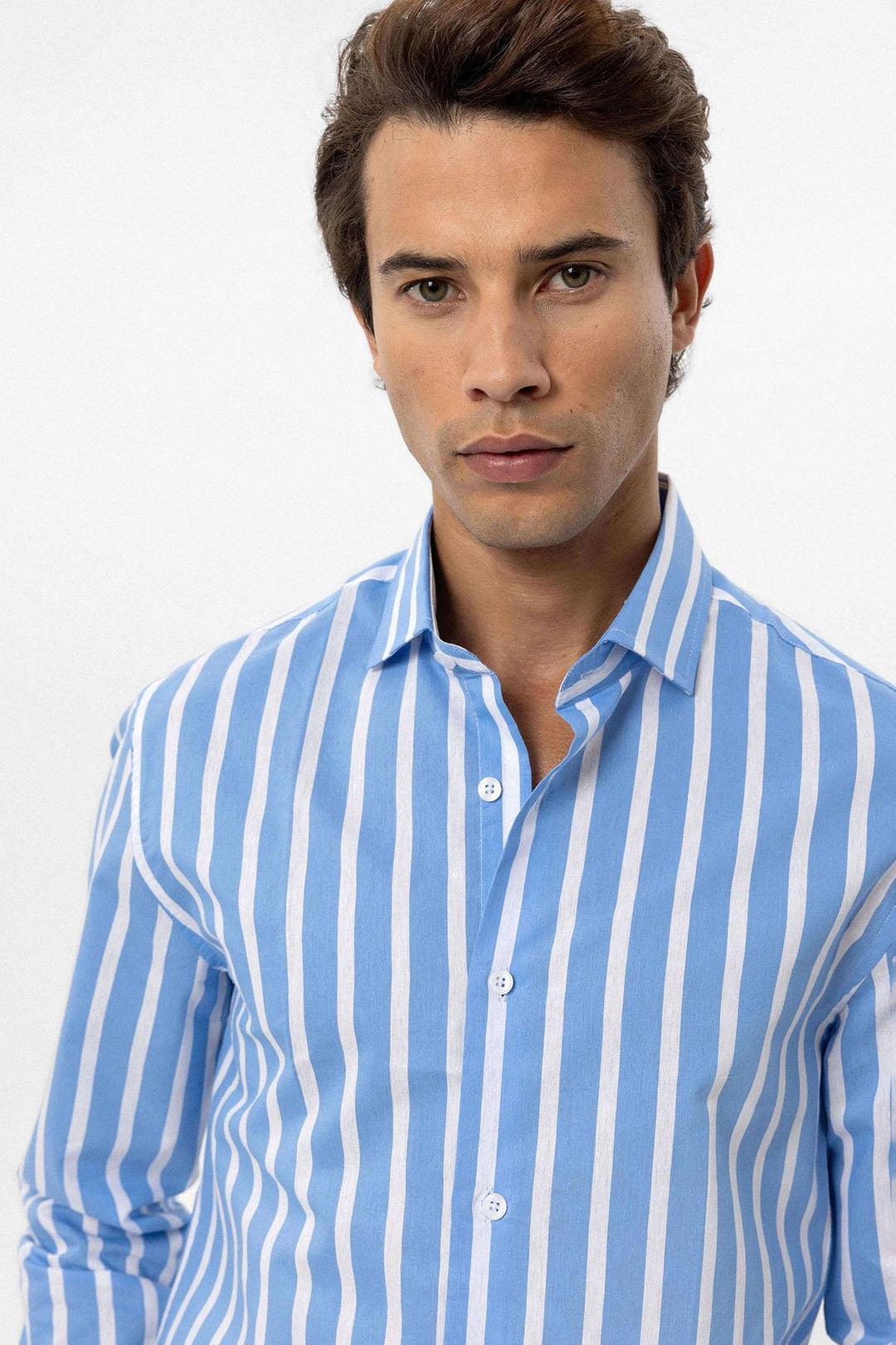 ANT Antioch Blue Slim Fit Striped Men's Shirt - Sfântu-Gheorghe