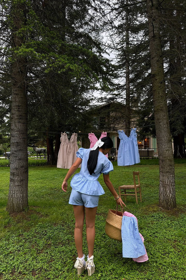 طقم قطعتين نسائي من EYY Blue Laura Polka Dot - هارتفورد