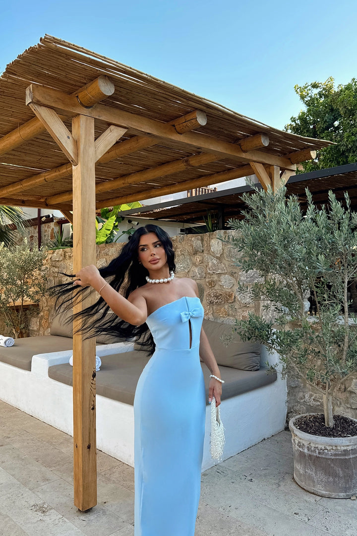 EYY Women Blue Strapless Dress - Goshen