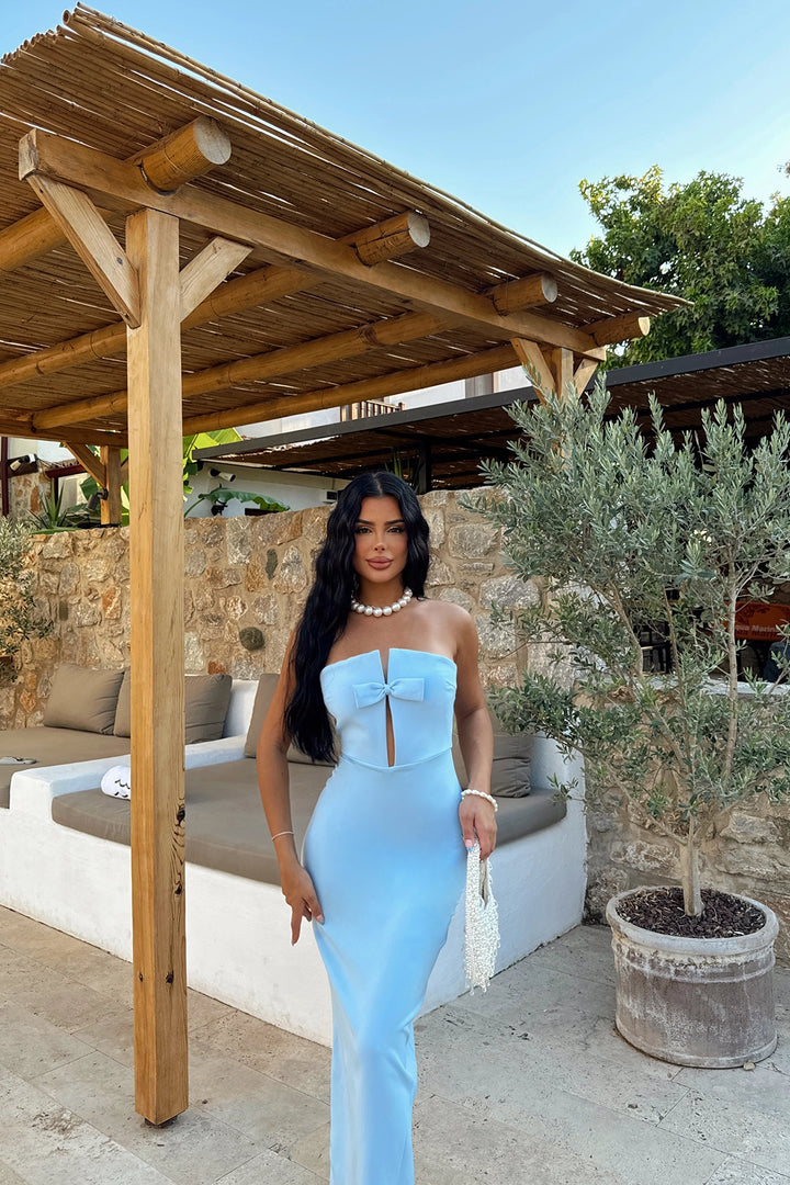 EYY Women Blue Strapless Dress - Goshen