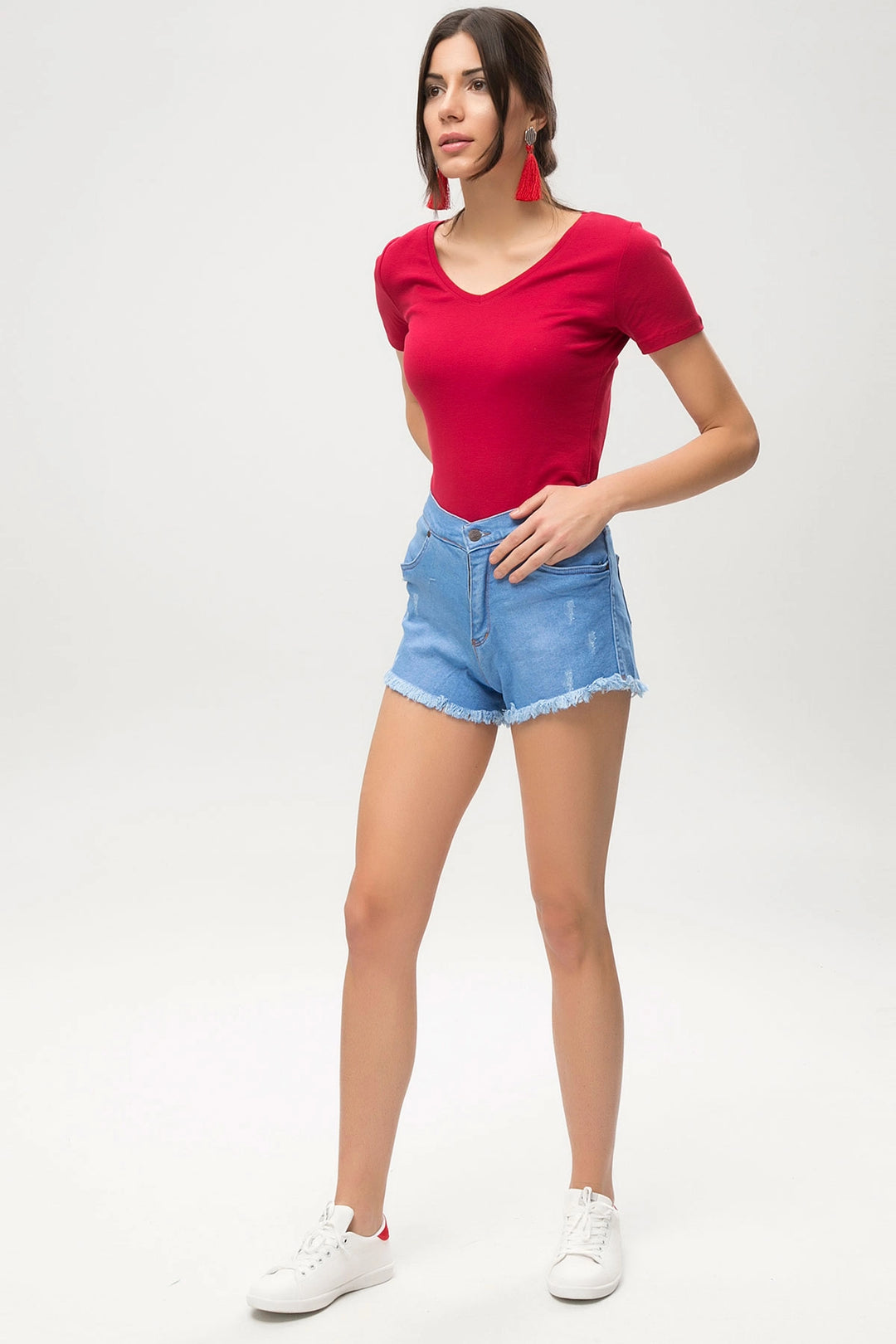 Blue Summer Fringed Denim Shorts BCBSK-25650-202 - Perth Amboy