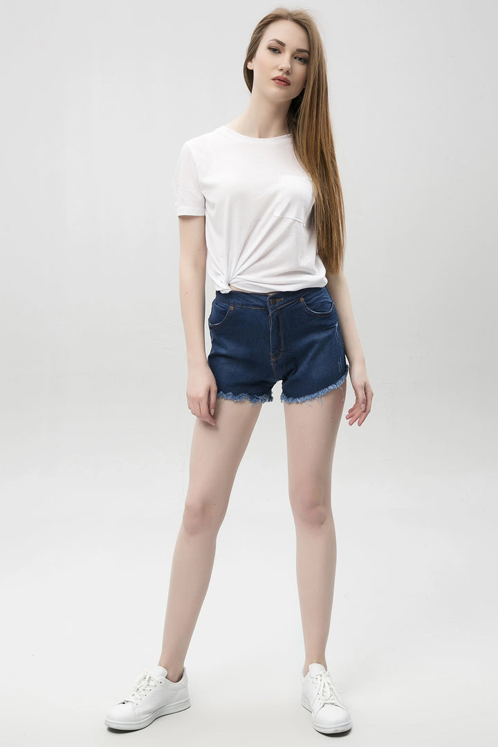 Blue Summer Fringed Denim Shorts BCBSK-25650-202 - Perth Amboy