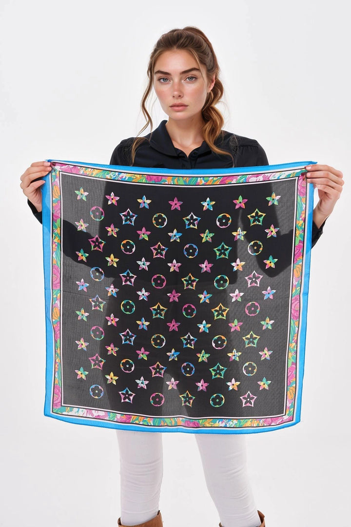 Blue Star Patterned Bandana Scarf 70X70 Cm BCNSV-2515267 - Fréjus
