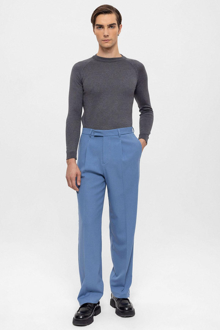ANT Antioch Blue High Waist Zippered Men's Pants - Rivoli