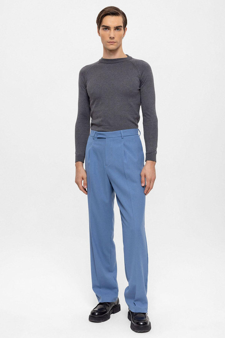 ANT Antioch Blue High Waist Zippered Men's Pants - Rivoli