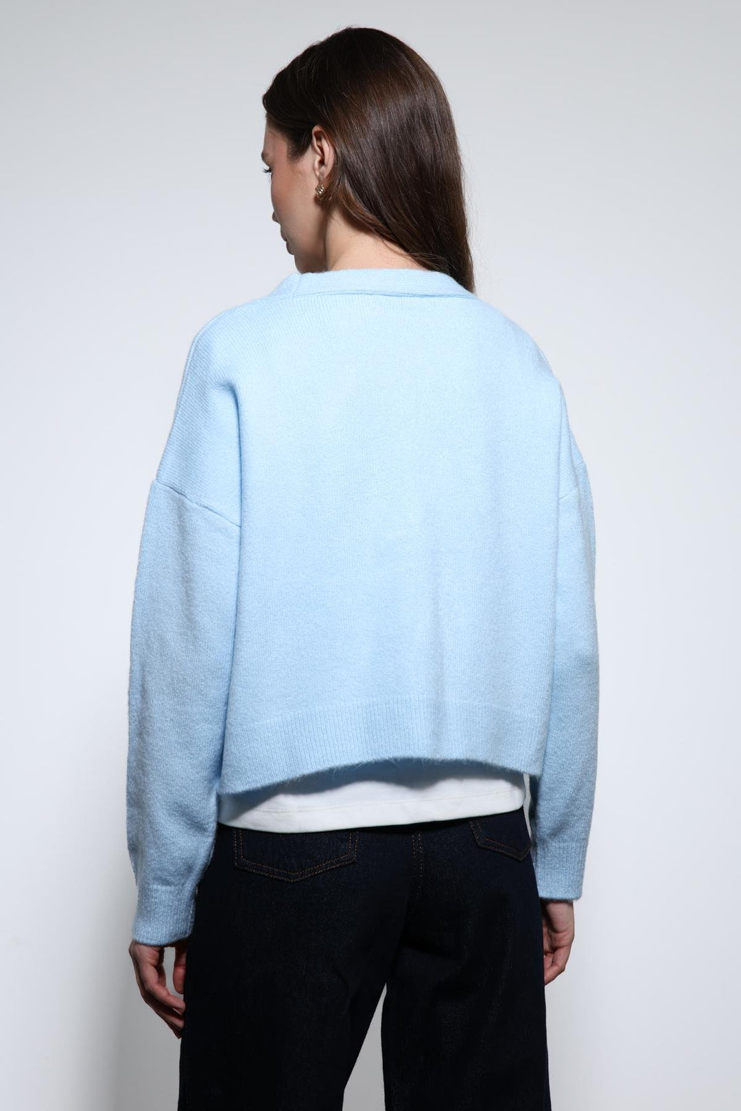 ANT Antioch Mavi Yün Karışımlı Örme Triko Hırka - Campobasso