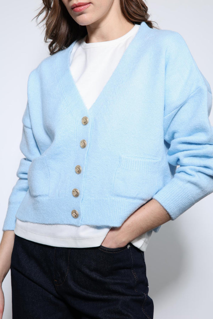 ANT Antioch Mavi Yün Karışımlı Örme Triko Hırka - Campobasso