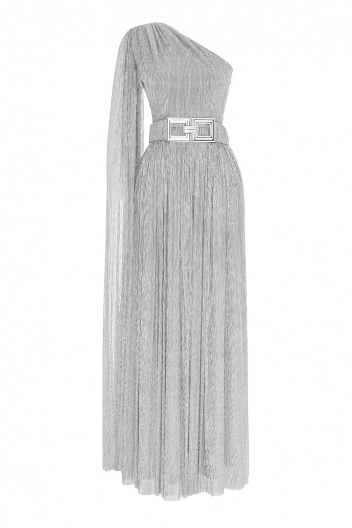 FRV Silver plus size moonlight single sleeve maxi dress - Chesapeake