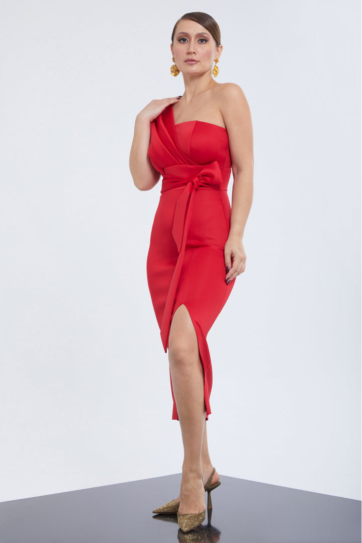 FRV Red dolphin sleeveless midi dress - Nampa