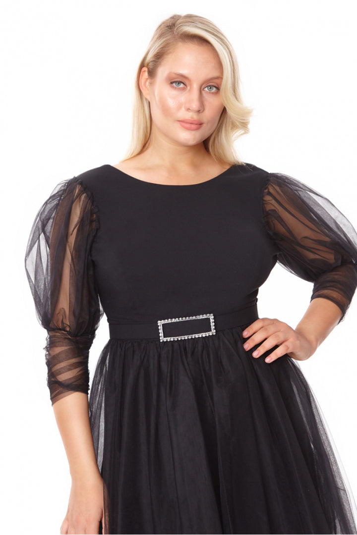 FRV plus size tül sleeveless midi dress - Grand Island