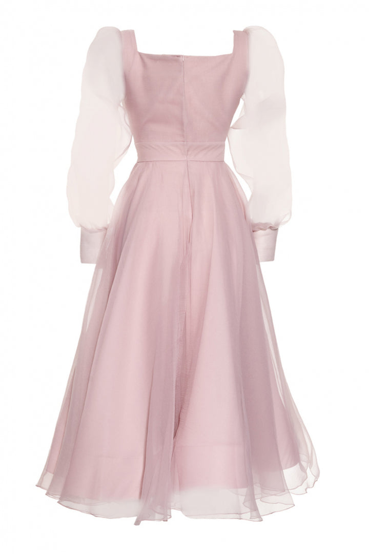 FRV Blush tulle long sleeve maxi dress - Zamora