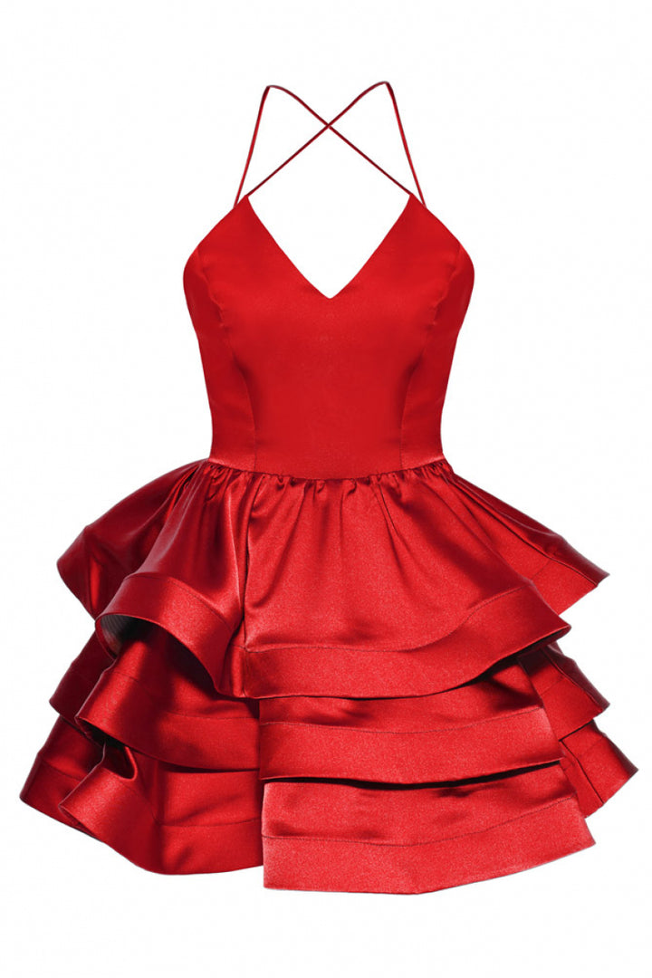 FRV Red satin sleeveless mini dress - Stuttgart