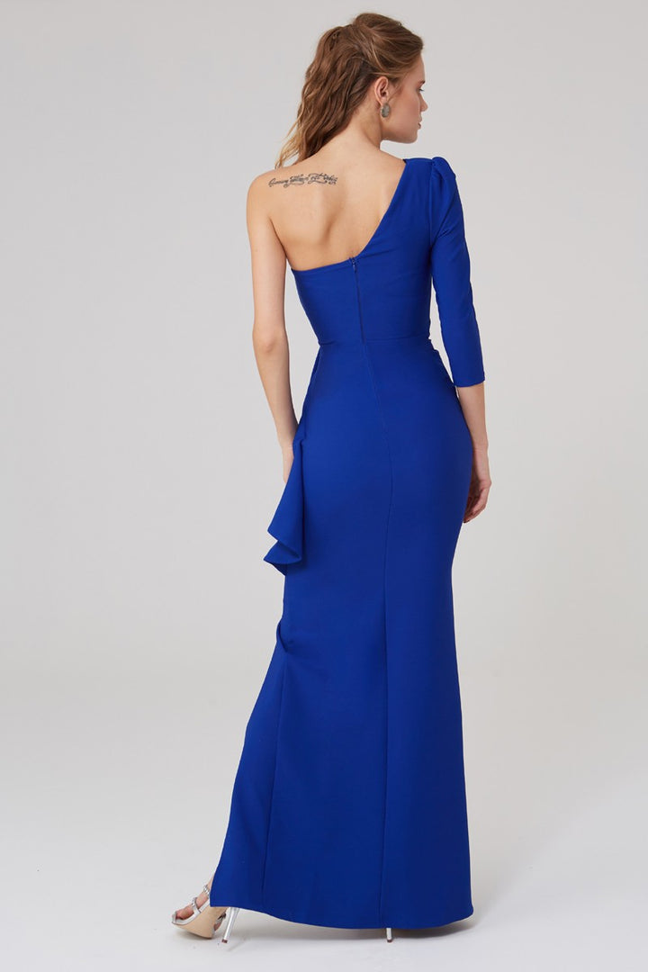 FRV Blue crepe single sleeve maxi dress - Felgueiras