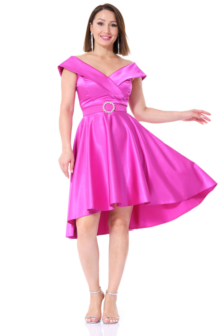 FRV Fuchsia satin sleeveless mini dress - Lawrence