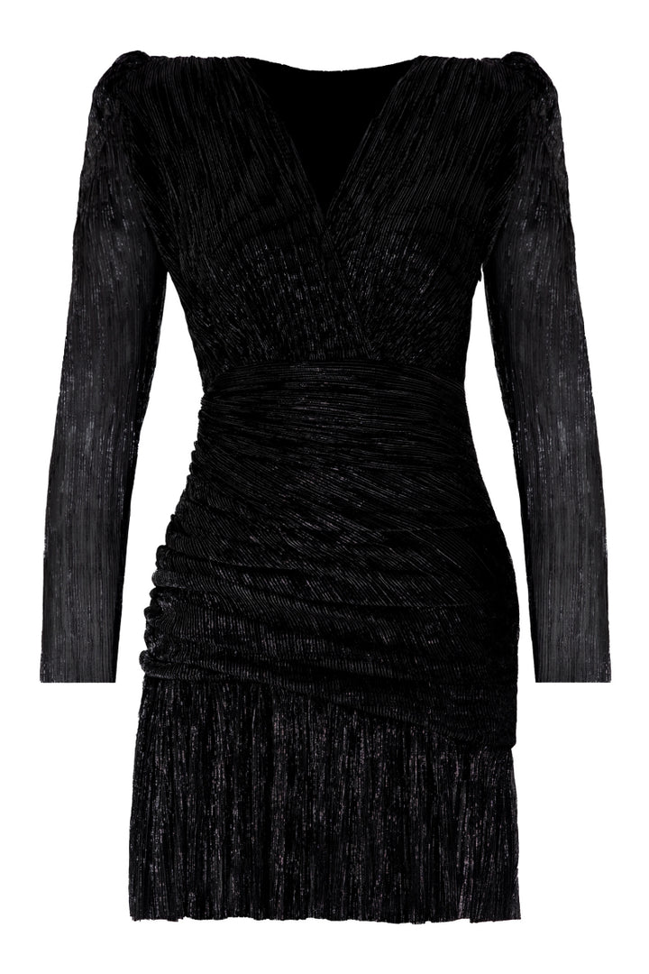 FRV Black silvery long sleeve mini dress - Adeje